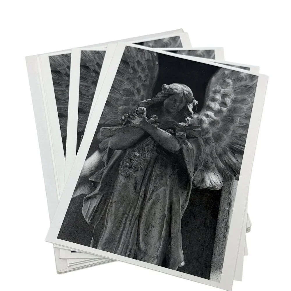 Pottery Barn Christmas Cards Angel Statue by Lilo Raymond 16 Cards, 2 Styles